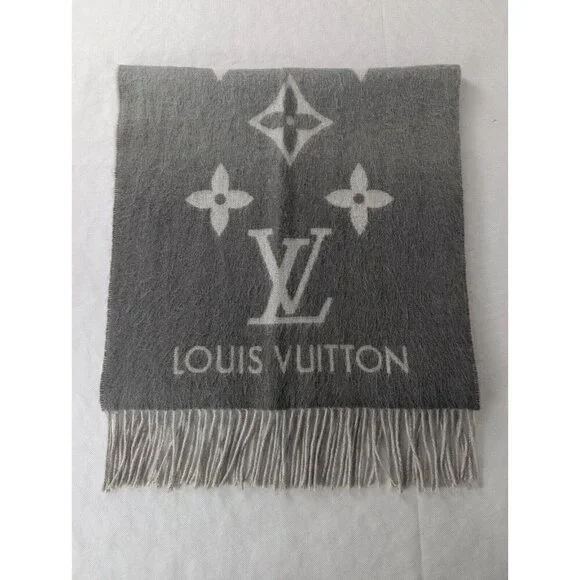 Louis Vuitton LV Logo Reykjavik Scarf Gradients 100%Cashmere Made in Italy - Picture 7 of 11